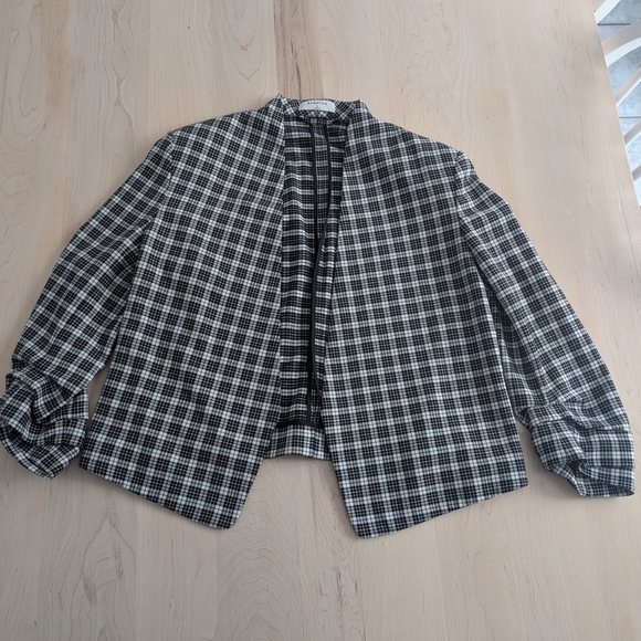 BABATON Black and White Plaid Blazer with Notched Lapel - Picture 6 of 13